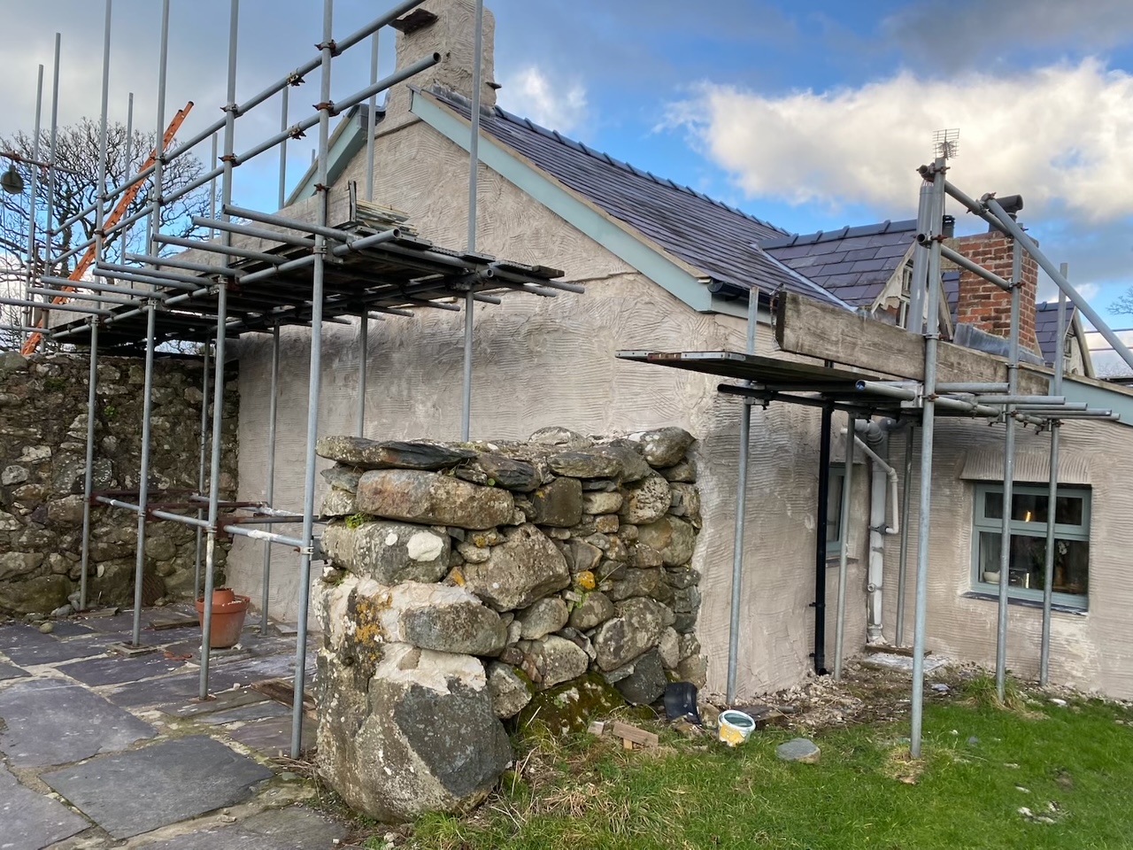 Traditional plaster restoration in Anglesey